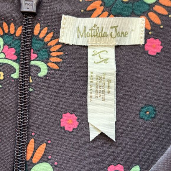 Matilda Jane Friends Forever Brown Maja Ponte Knit Dress Size L - Picture 14 of 16